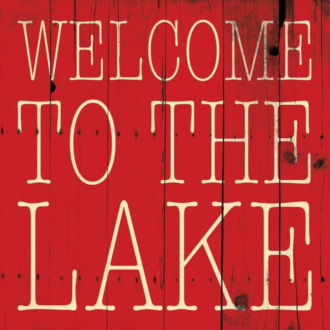 Welcome To The Lake Black Ornate Wood Framed Art Print with Double Matting by Grey, Jace