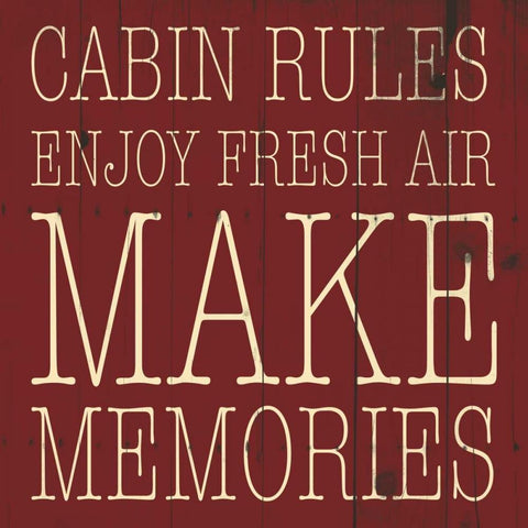 Cabin Rules Enjoy White Modern Wood Framed Art Print by Grey, Jace