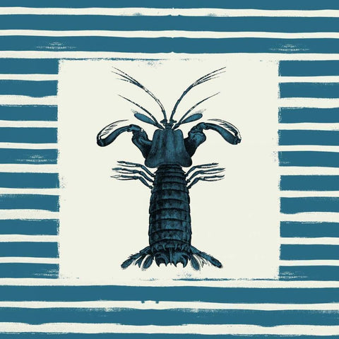 Lobster Black Modern Wood Framed Art Print with Double Matting by Grey, Jace