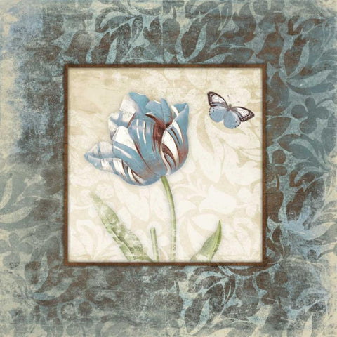 Butterfly Tulip 2 Gold Ornate Wood Framed Art Print with Double Matting by Grey, Jace