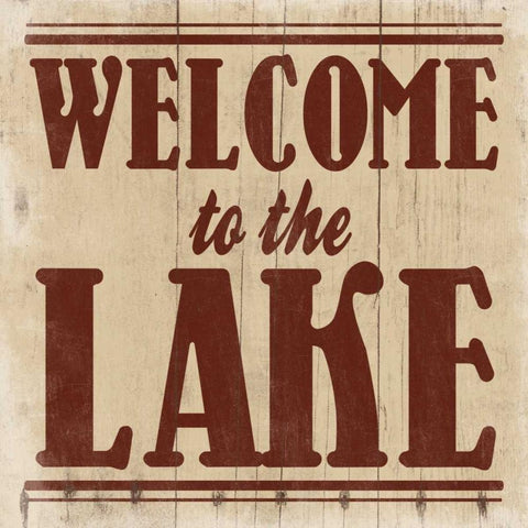 Welcome to The Lake Black Ornate Wood Framed Art Print with Double Matting by Grey, Jace