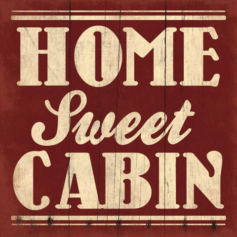 Home Sweet Cabin Beige Black Modern Wood Framed Art Print with Double Matting by Grey, Jace