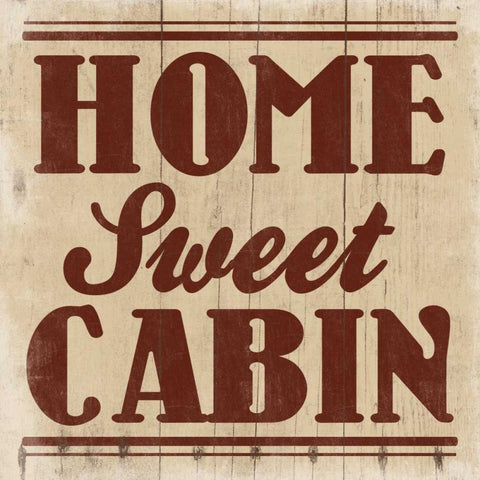 Home Sweet Cabin Burgundy Gold Ornate Wood Framed Art Print with Double Matting by Grey, Jace