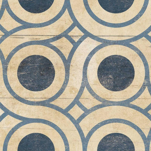 GEO Patch5 Blue Black Modern Wood Framed Art Print with Double Matting by Grey, Jace