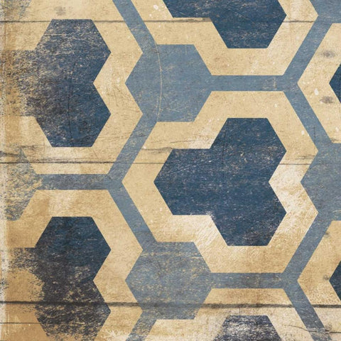 Blue Geo 7 Gold Ornate Wood Framed Art Print with Double Matting by Grey, Jace