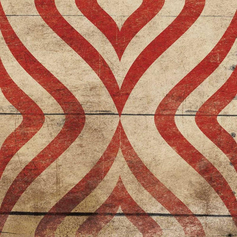 Red Geo 8 White Modern Wood Framed Art Print with Double Matting by Grey, Jace