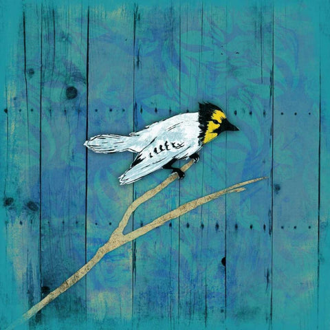 Blue Hue Bird 1 White Modern Wood Framed Art Print by Grey, Jace