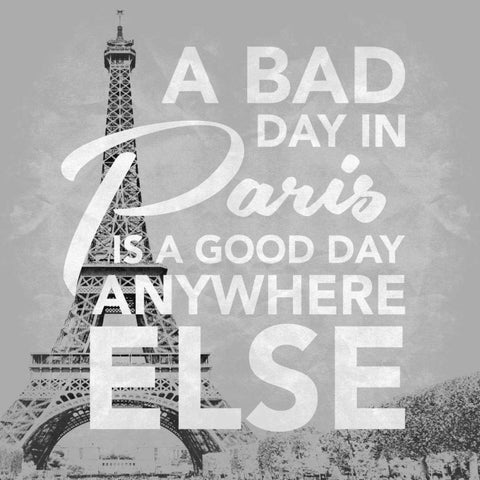 Paris Mate Grey White Modern Wood Framed Art Print by Grey, Jace