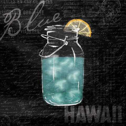 Blue Hawaii White Modern Wood Framed Art Print with Double Matting by Grey, Jace