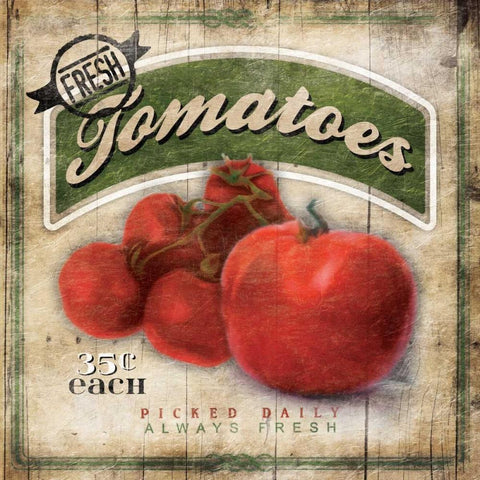 Tomatoes White Modern Wood Framed Art Print by Grey, Jace