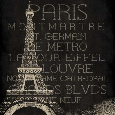 Paris Type Gold Ornate Wood Framed Art Print with Double Matting by Grey, Jace