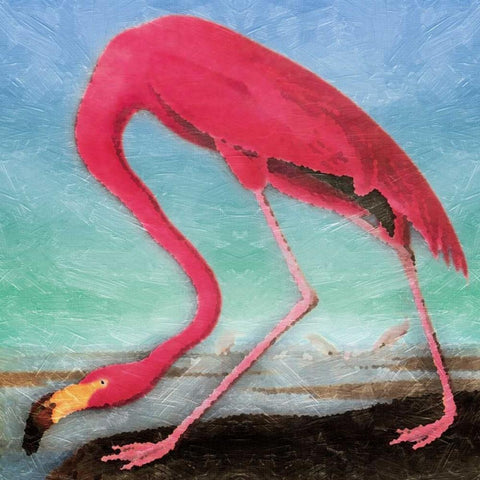 Flamingo White Modern Wood Framed Art Print by Grey, Jace