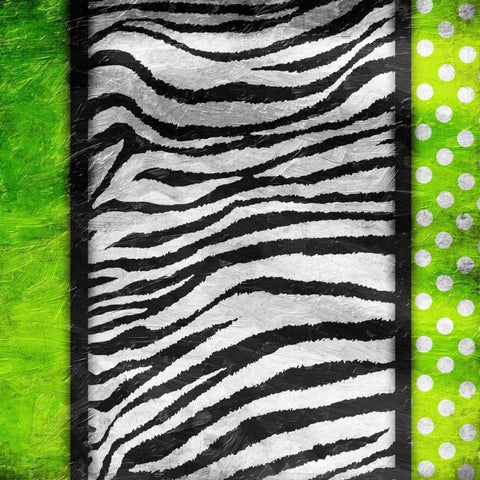 Lime Zebra Dots White Modern Wood Framed Art Print with Double Matting by Grey, Jace