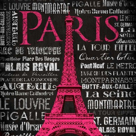 Paris Type White Modern Wood Framed Art Print with Double Matting by Grey, Jace