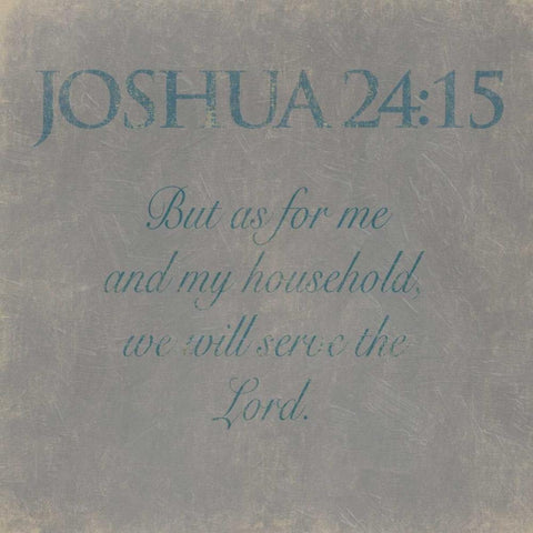 Joshua 24-15 Black Modern Wood Framed Art Print with Double Matting by Grey, Jace