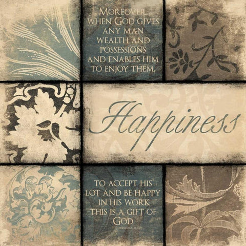 Happiness Black Modern Wood Framed Art Print with Double Matting by Grey, Jace