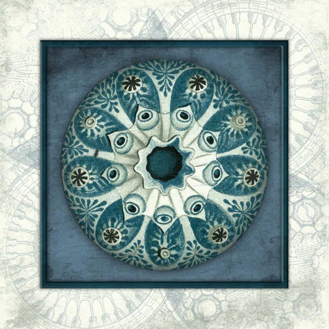 Coastal blue_ bordered Gold Ornate Wood Framed Art Print with Double Matting by Grey, Jace