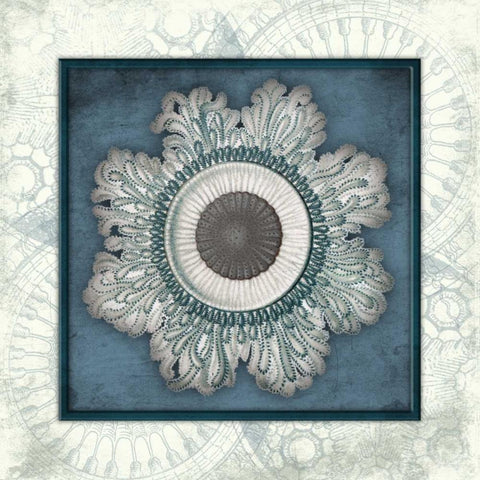 Coastal blue mate bordered Gold Ornate Wood Framed Art Print with Double Matting by Grey, Jace