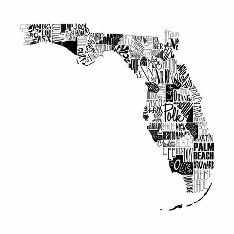 Florida White Modern Wood Framed Art Print by Grey, Jace