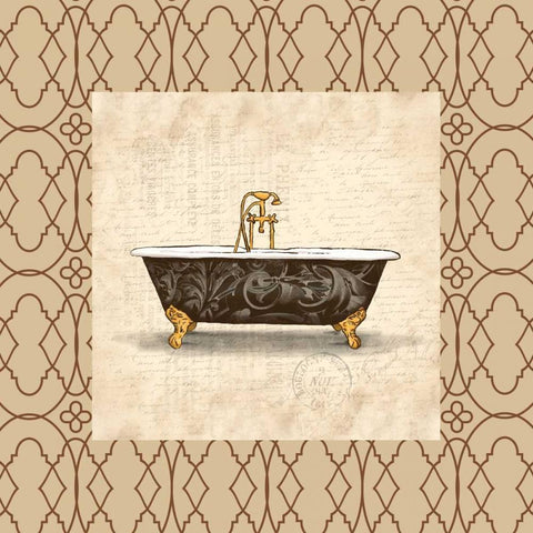 Brown bath border 2 Black Ornate Wood Framed Art Print with Double Matting by Grey, Jace