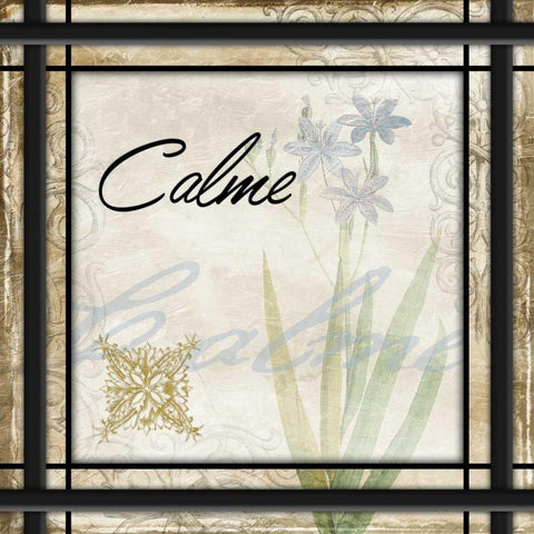 Calme Black Modern Wood Framed Art Print with Double Matting by Grey, Jace