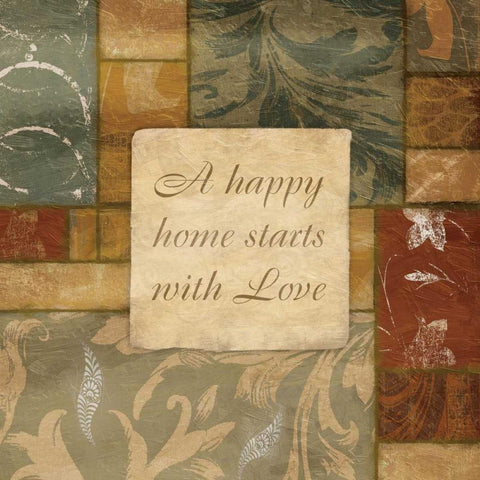 Happy home Black Modern Wood Framed Art Print by Grey, Jace