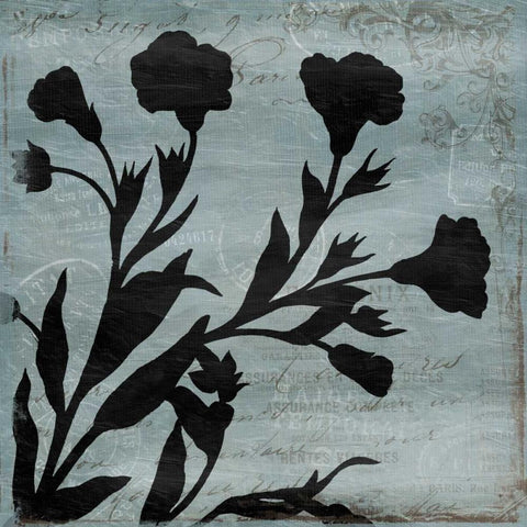 Floral Black Black Modern Wood Framed Art Print by Grey, Jace