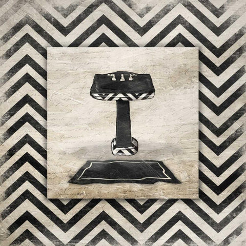 Black White Geo Sink White Modern Wood Framed Art Print by Grey, Jace