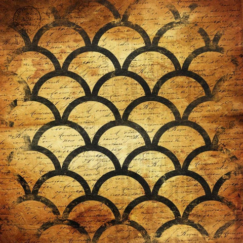 BlackGold Geo 3 Black Ornate Wood Framed Art Print with Double Matting by Grey, Jace