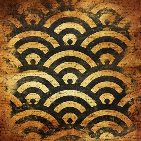 BlackGold Geo 4 Black Ornate Wood Framed Art Print with Double Matting by Grey, Jace