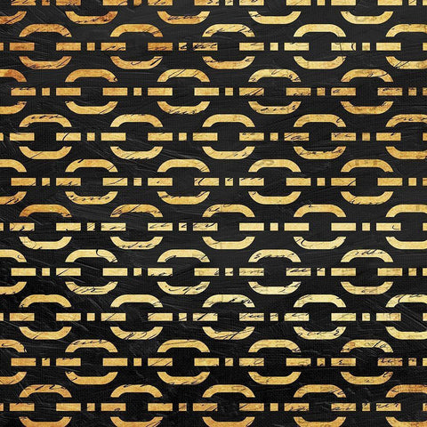 Chain links Black Modern Wood Framed Art Print with Double Matting by Grey, Jace