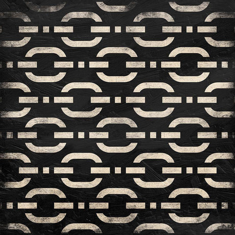 Cream Links Black Modern Wood Framed Art Print with Double Matting by Grey, Jace