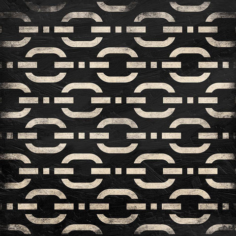 Cream Links Black Ornate Wood Framed Art Print with Double Matting by Grey, Jace