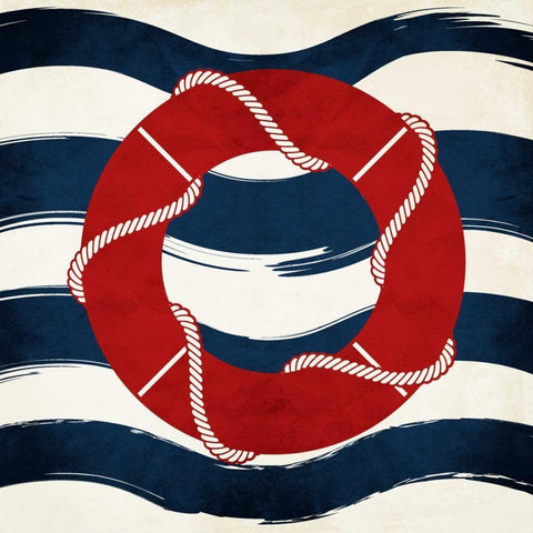 Lifesaver Waves Black Ornate Wood Framed Art Print with Double Matting by Grey, Jace