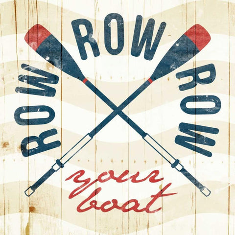 Row Your Boat White Modern Wood Framed Art Print with Double Matting by Grey, Jace