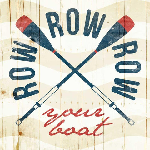 Row Your Boat Black Modern Wood Framed Art Print with Double Matting by Grey, Jace