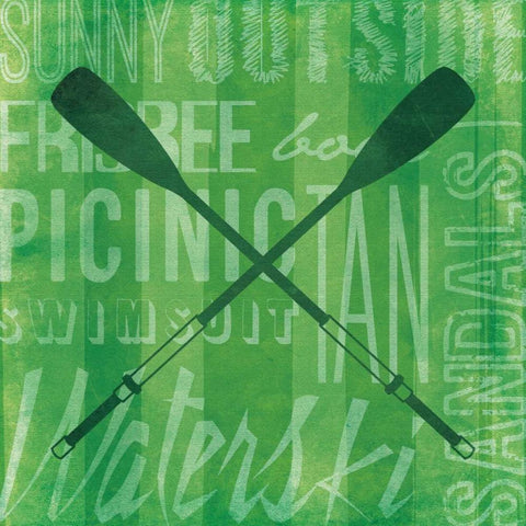 Summer Bright Oars White Modern Wood Framed Art Print with Double Matting by Grey, Jace