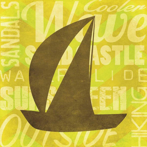 Summer Bright Boat Black Modern Wood Framed Art Print by Grey, Jace