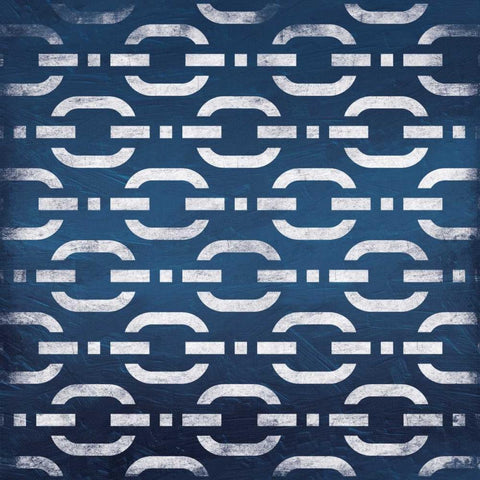 Blue Links Black Modern Wood Framed Art Print by Grey, Jace