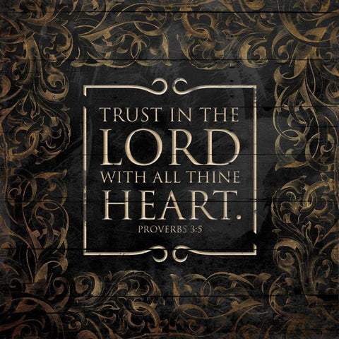 Lord With Heart Black Modern Wood Framed Art Print with Double Matting by Grey, Jace