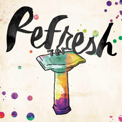 Refresh Colorful Sink White Modern Wood Framed Art Print by Grey, Jace