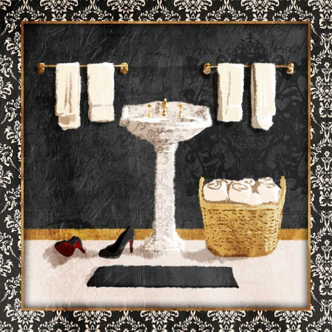 Traditional Wash Black Modern Wood Framed Art Print by Grey, Jace