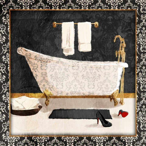 Traditional Bath Black Modern Wood Framed Art Print with Double Matting by Grey, Jace