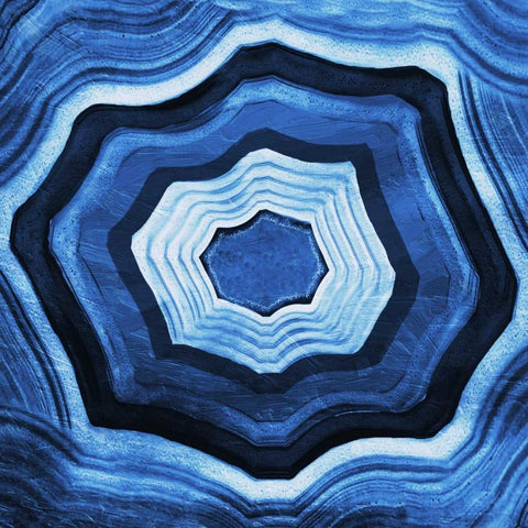 Blue Agate rings Black Ornate Wood Framed Art Print with Double Matting by Grey, Jace