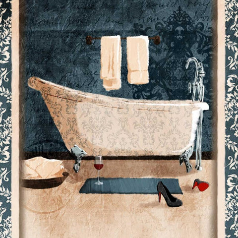 Relaxation Tub Black Modern Wood Framed Art Print by Grey, Jace
