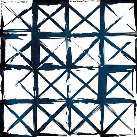 Box Blue Lines White Modern Wood Framed Art Print by Grey, Jace