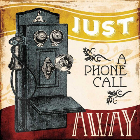 Just A Phone Black Ornate Wood Framed Art Print with Double Matting by Grey, Jace