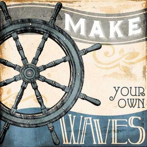 Make Your Own Waves White Modern Wood Framed Art Print with Double Matting by Grey, Jace