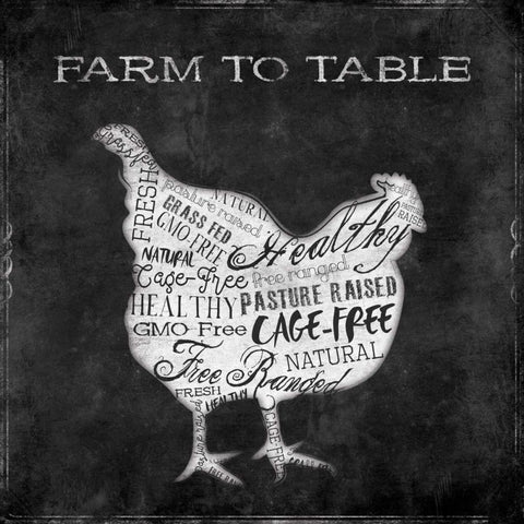 Farm To Chicken Black Ornate Wood Framed Art Print with Double Matting by Grey, Jace