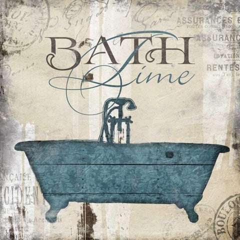 Bath Time Gold Ornate Wood Framed Art Print with Double Matting by Grey, Jace